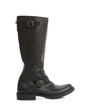 EPRIL Black Leather Tall Boots