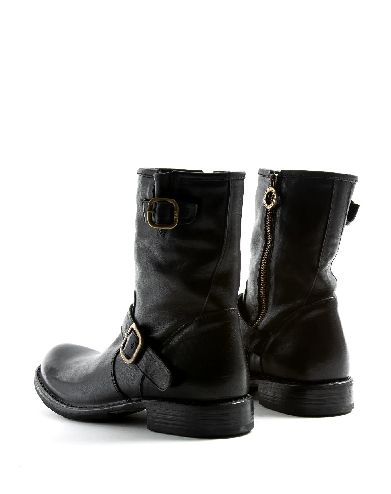 EVIA Black Leather Booots