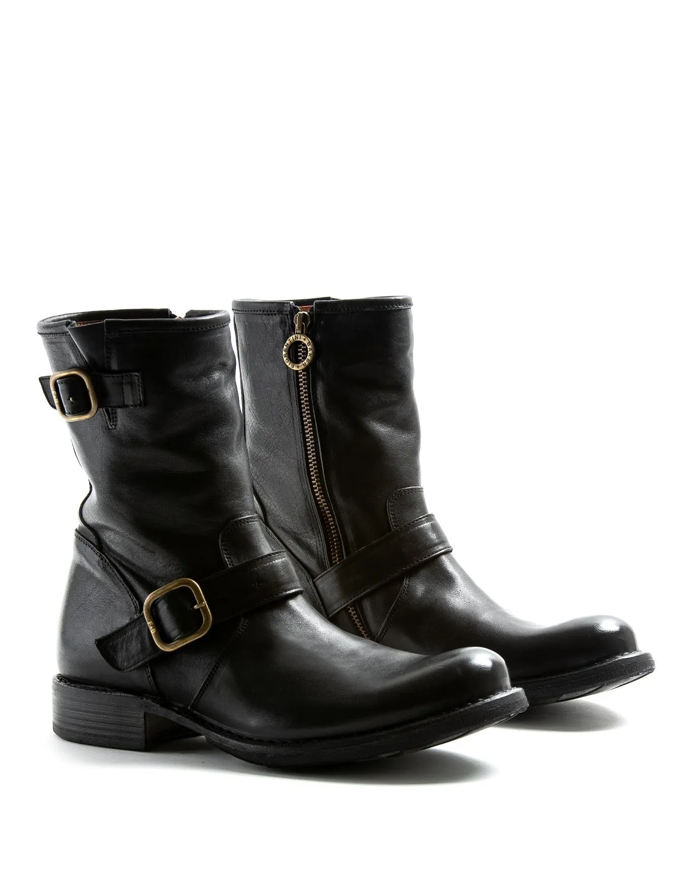 EVIA Black Leather Booots