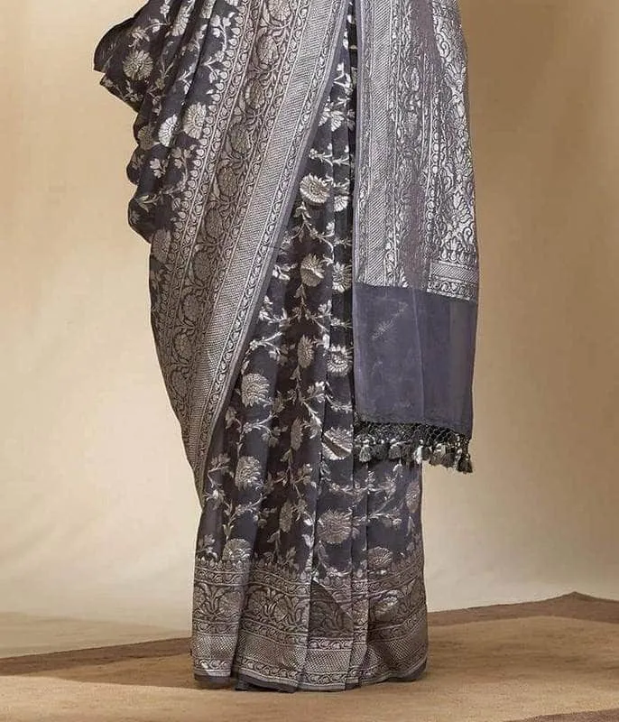 Exclusive Banarasi Khaddi Chiffon Georgette Silk Saree