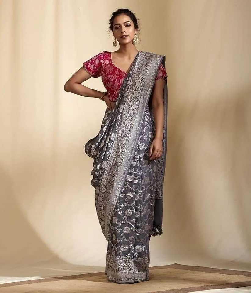 Exclusive Banarasi Khaddi Chiffon Georgette Silk Saree