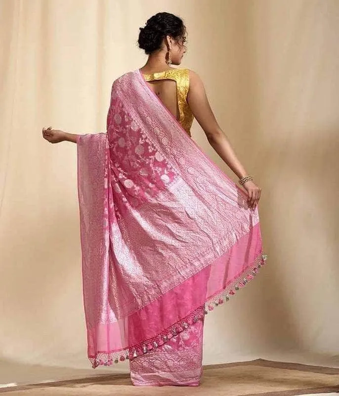 Exclusive Banarasi Khaddi Chiffon Georgette Silk Saree