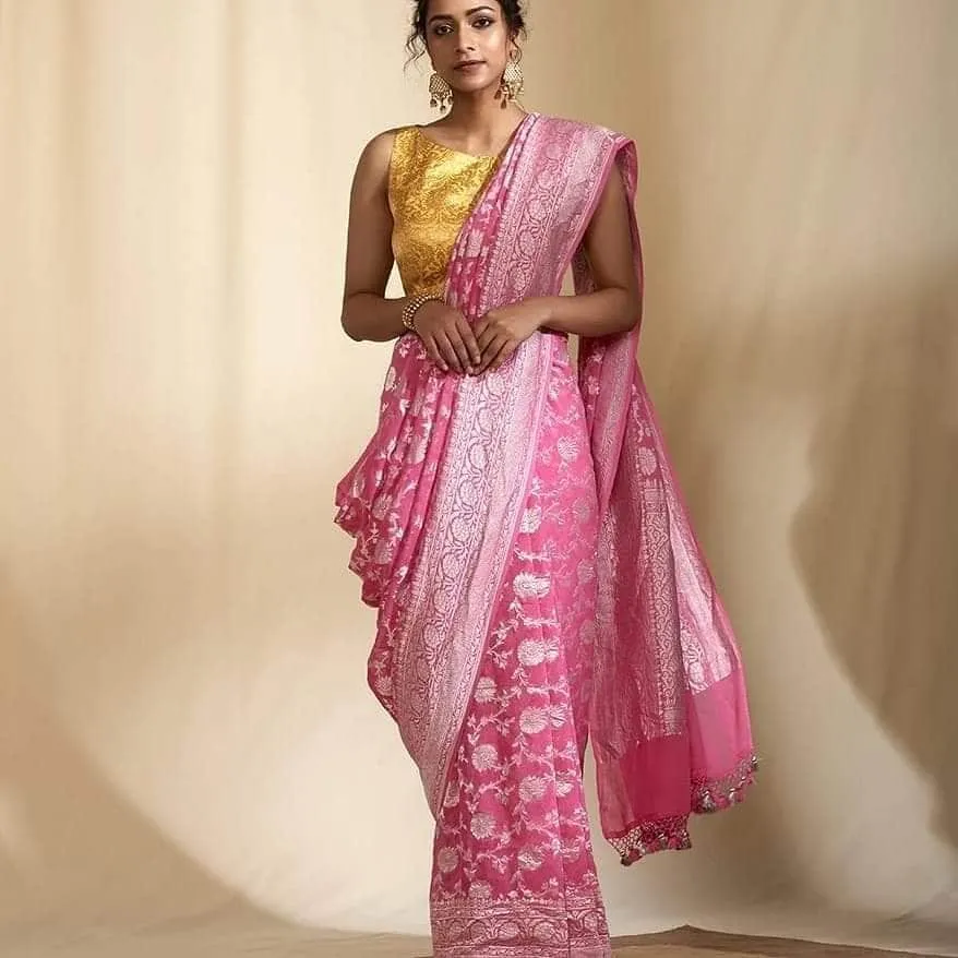 Exclusive Banarasi Khaddi Chiffon Georgette Silk Saree
