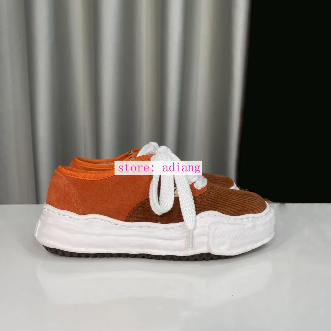 fabric patchwork casual shoes lace up flats fashion women 35-40 men39-45 2023 new