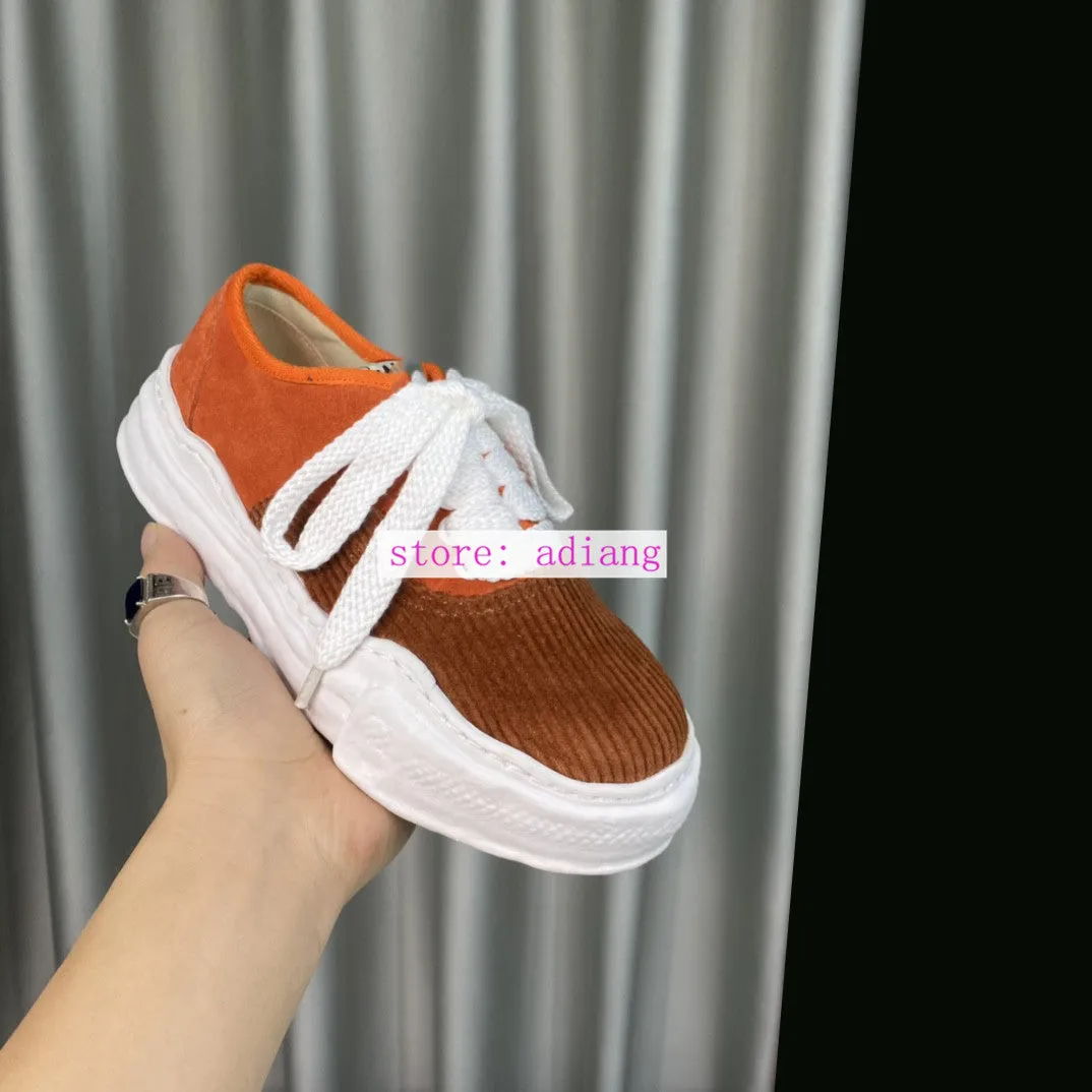 fabric patchwork casual shoes lace up flats fashion women 35-40 men39-45 2023 new