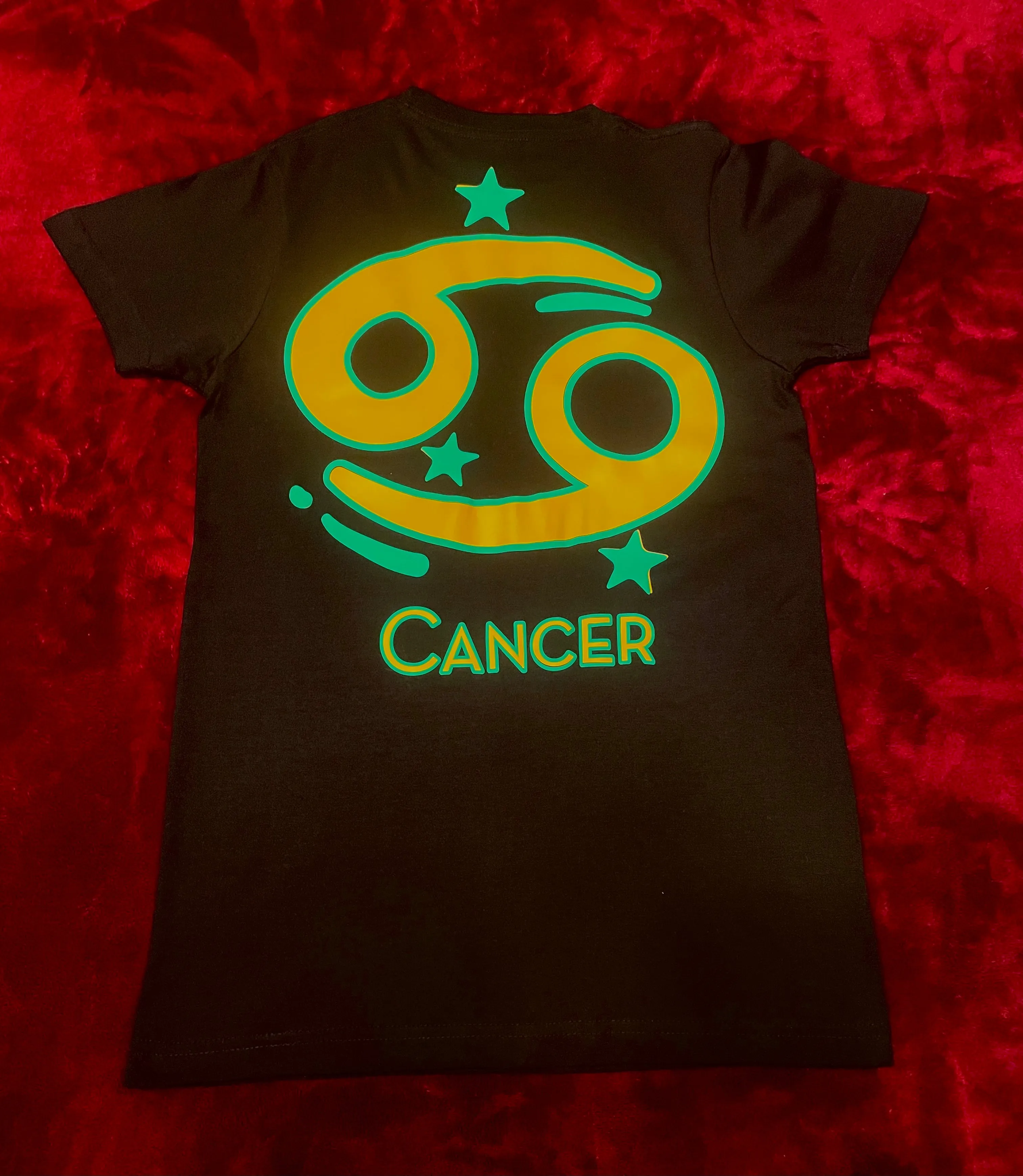 Fallon Aurielle Signature 3 Piece Cancer Logo & Name Zodiac Biker Short Set (Black, Green & Golden Yellow)