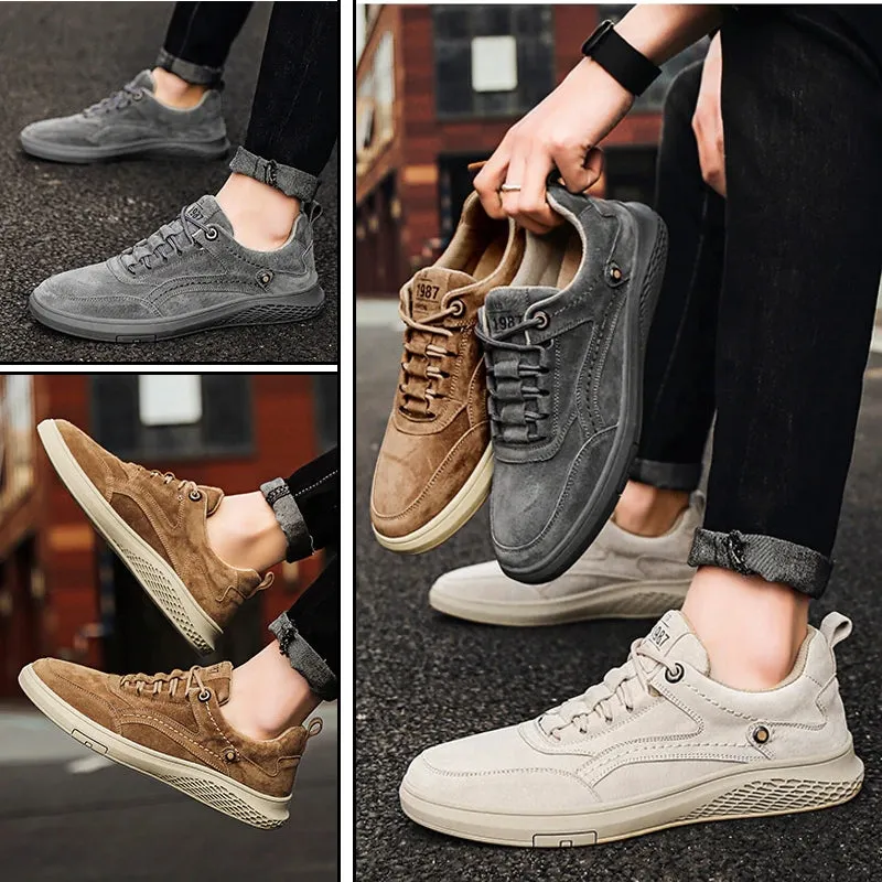Fashion Genuine Leather Loafers Oxfords Men Sneakers