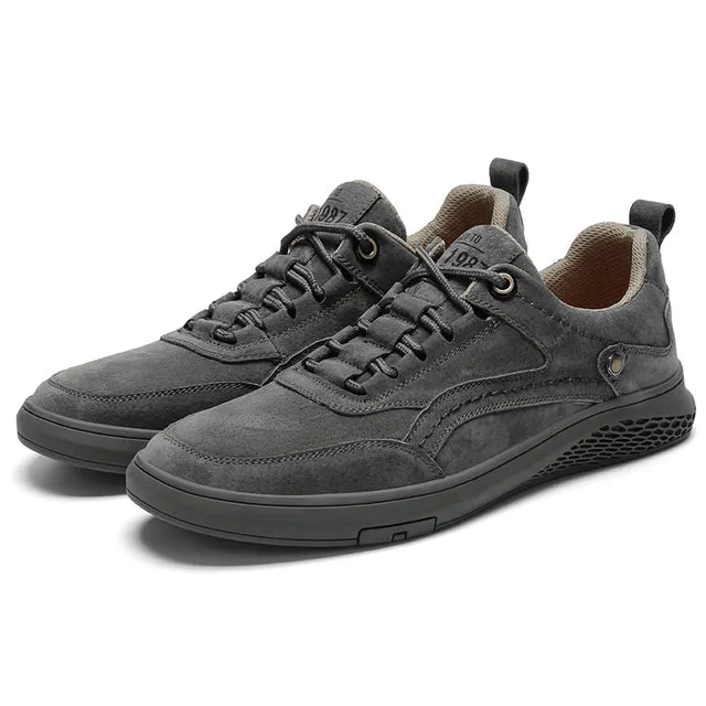 Fashion Genuine Leather Loafers Oxfords Men Sneakers