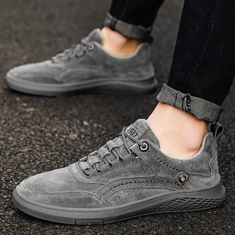 Fashion Genuine Leather Loafers Oxfords Men Sneakers
