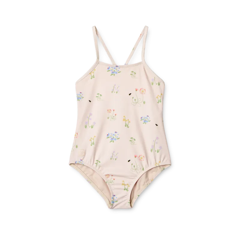 Fate Floral Print Cross Back Swimsuit (Sandy)
