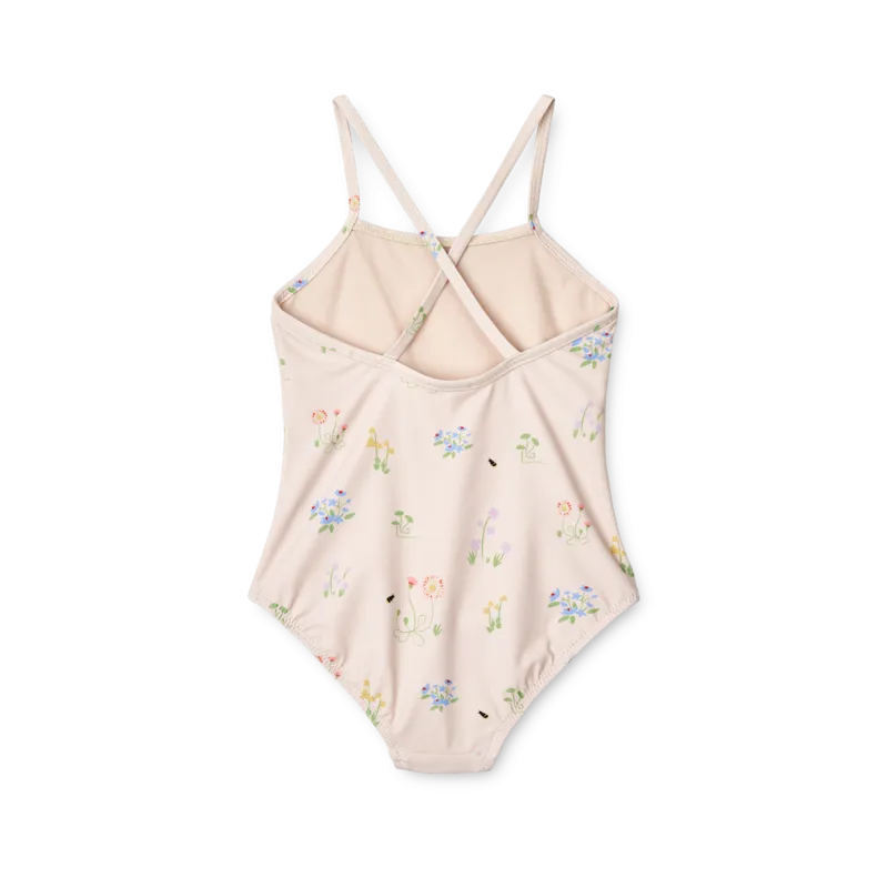 Fate Floral Print Cross Back Swimsuit (Sandy)