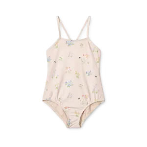 Fate Floral Print Cross Back Swimsuit (Sandy)