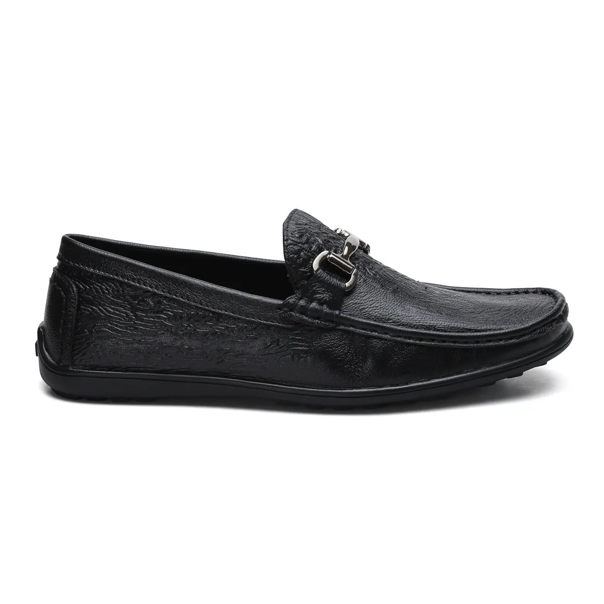 Fine-grain Leather Loafers for Men – 9855 with Tree Bark Texture & Cushioned Insole