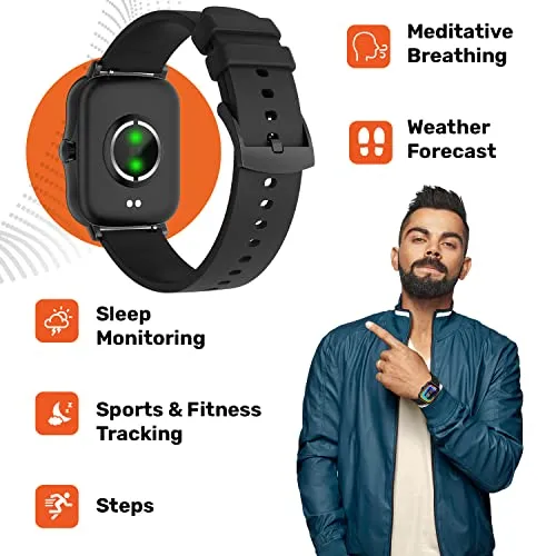 Fire-Boltt Beast SpO2 1.69” Industry’s Largest Display Size Full Touch Smart Watch with Blood Oxygen Monitoring, Heart Rate Monitor, Multiple Watch Faces & Long Battery Life (Black)