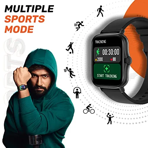 Fire-Boltt Beast SpO2 1.69” Industry’s Largest Display Size Full Touch Smart Watch with Blood Oxygen Monitoring, Heart Rate Monitor, Multiple Watch Faces & Long Battery Life (Black)