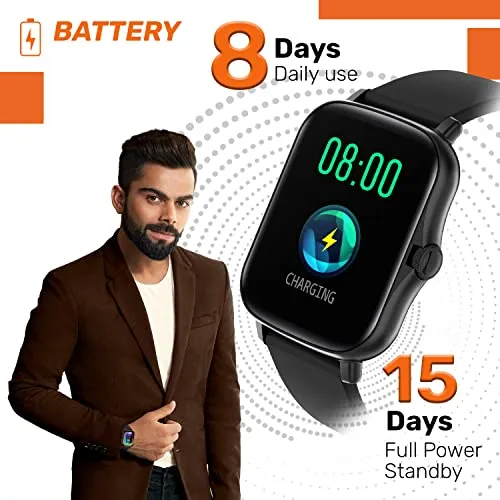 Fire-Boltt Beast SpO2 1.69” Industry’s Largest Display Size Full Touch Smart Watch with Blood Oxygen Monitoring, Heart Rate Monitor, Multiple Watch Faces & Long Battery Life (Black)