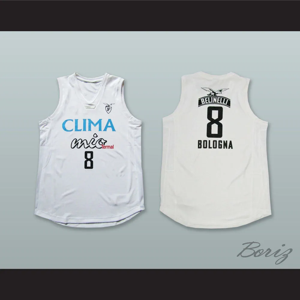 Fortitudo Bologna 8 White Basketball Jersey