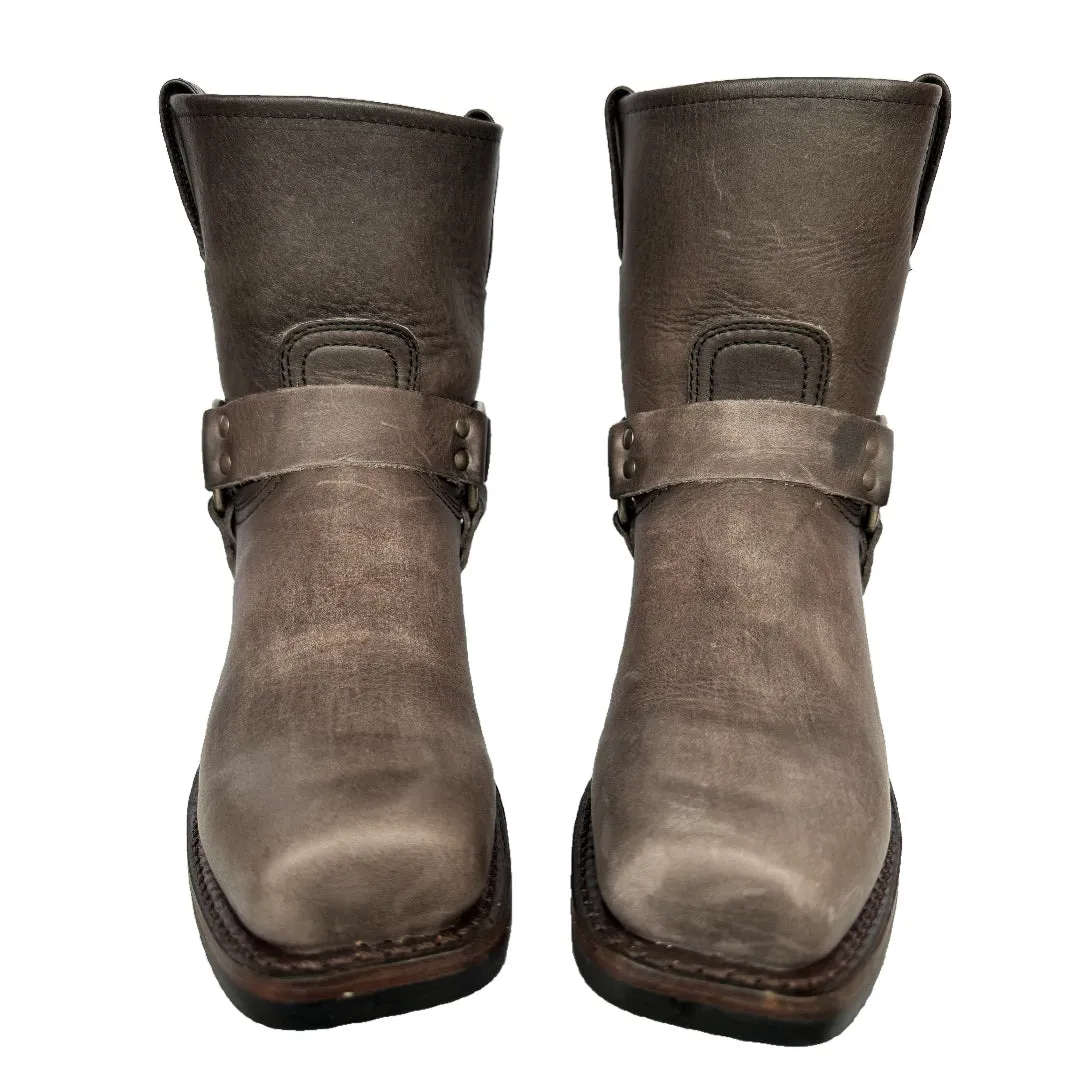 FRYE Harness 8R Smoke Gray Biker Moto Motorcycle Short Ankle Bootie Boots