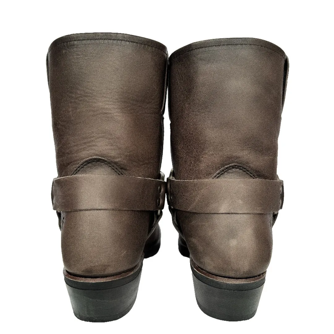 FRYE Harness 8R Smoke Gray Biker Moto Motorcycle Short Ankle Bootie Boots