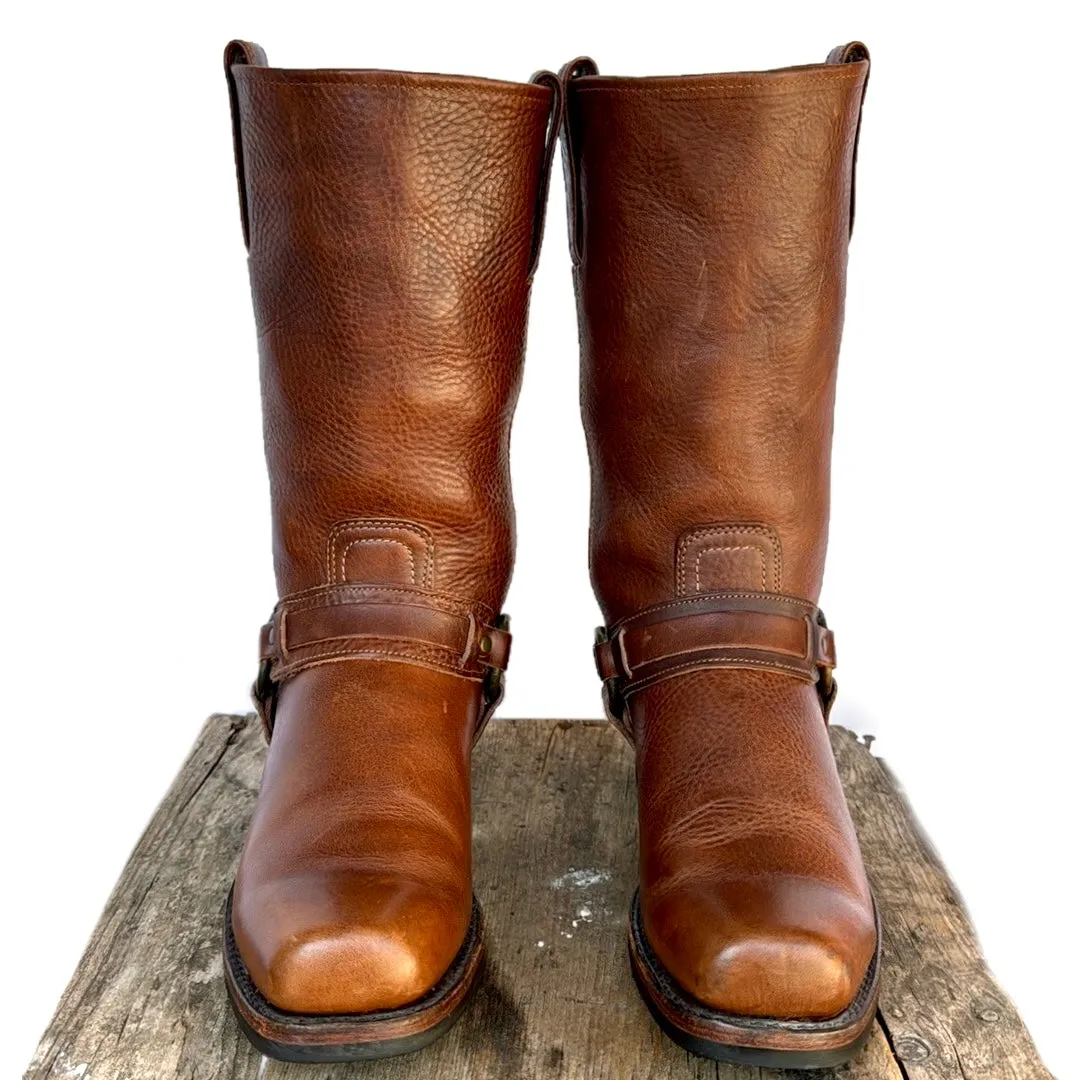 FRYE Vintage Belted Harness 12R Brown Moto Biker Motorcycle Western Boots