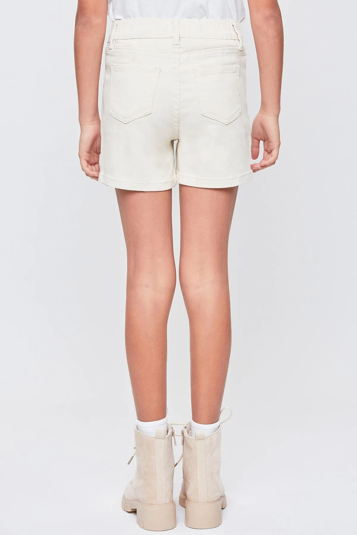 Girls High Rise Color Twill Shorts, Pack of 12