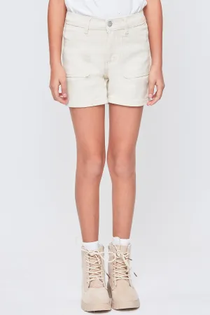 Girls High Rise Color Twill Shorts, Pack of 12