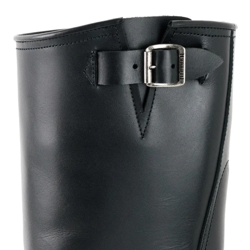 Handmade Black Leather Men's and Women's Biker Boots 1590-6