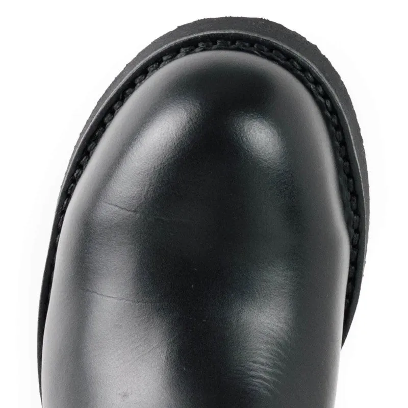 Handmade Black Leather Men's and Women's Biker Boots 1590-6