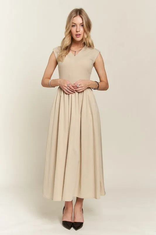 Hazel Blues® |  ADORA V-Neck Cap Sleeve Dress