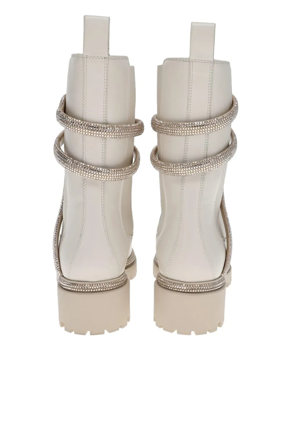 Honey Leather Crystal Biker Boot