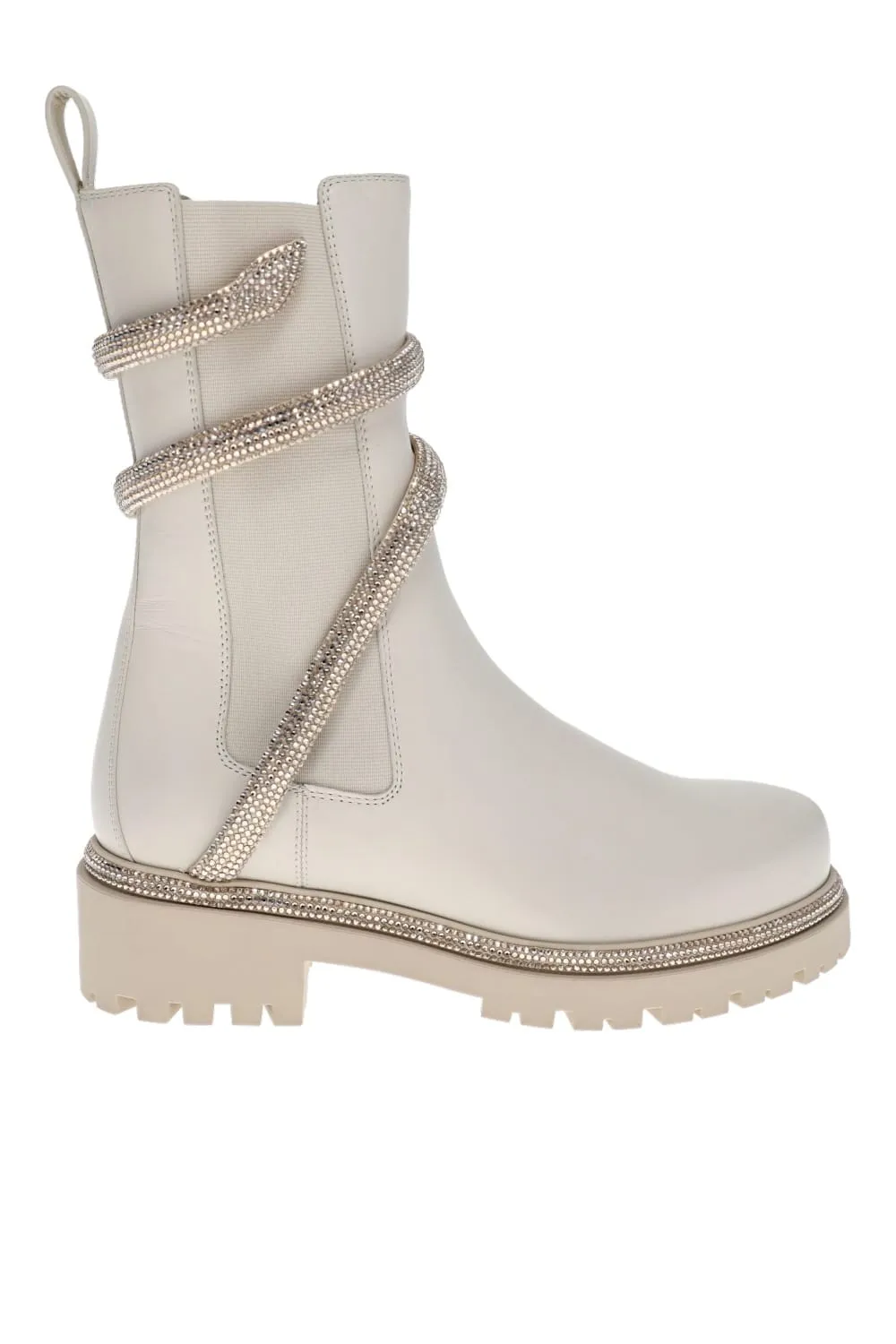 Honey Leather Crystal Biker Boot