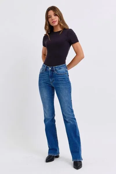 Judy Blue Full Size Run Mid-Rise Bootcut Jeans with Thermal Lining ONLINE EXCLUSIVE