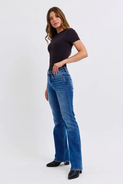 Judy Blue Full Size Run Mid-Rise Bootcut Jeans with Thermal Lining ONLINE EXCLUSIVE