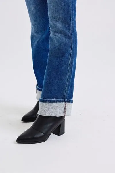 Judy Blue Full Size Run Mid-Rise Bootcut Jeans with Thermal Lining ONLINE EXCLUSIVE
