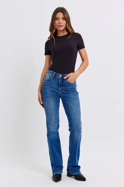 Judy Blue Full Size Run Mid-Rise Bootcut Jeans with Thermal Lining ONLINE EXCLUSIVE