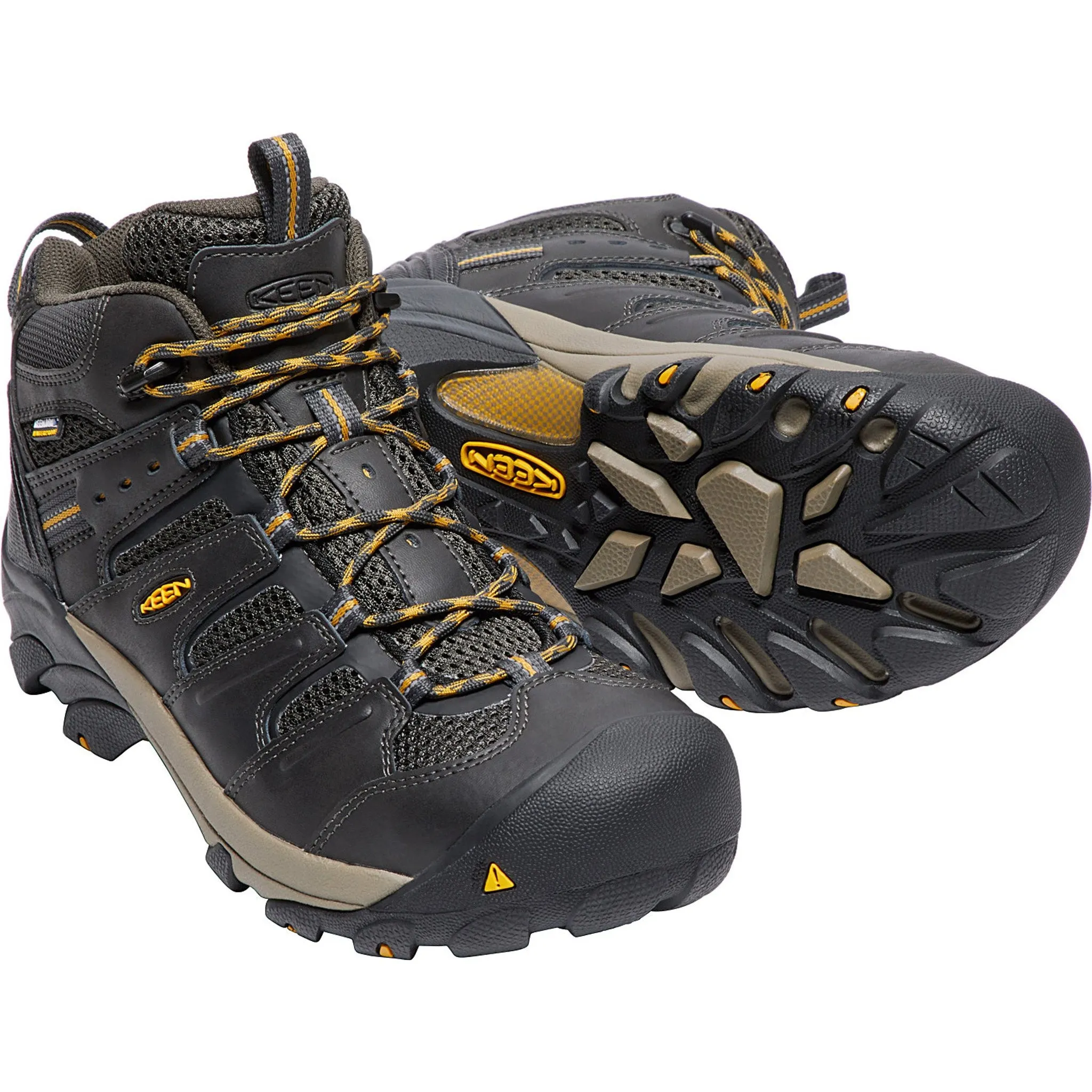 KEEN Utility Men's Lansing Mid Steel Toe WP Work Boot- Raven - 1018079