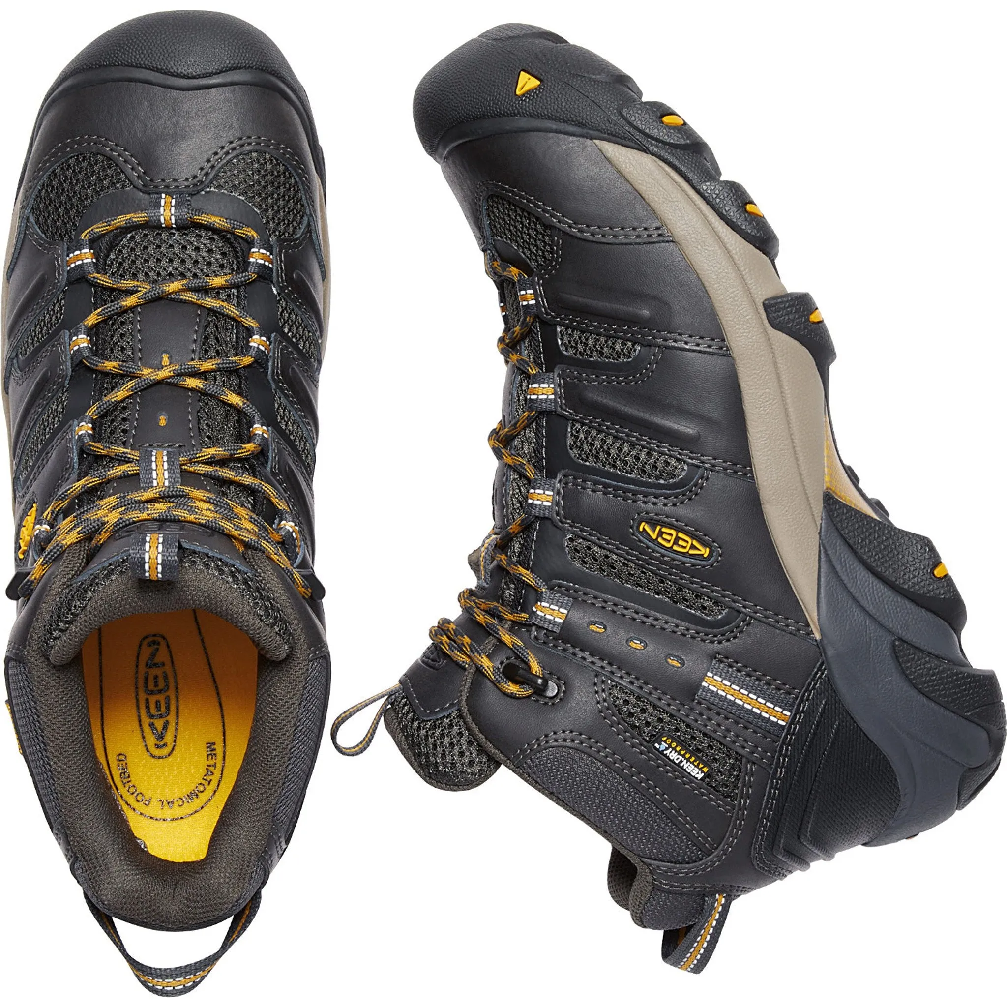 KEEN Utility Men's Lansing Mid Steel Toe WP Work Boot- Raven - 1018079