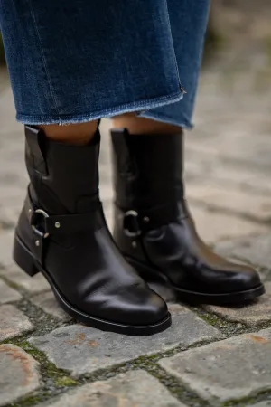 KMB Sort lav biker boots