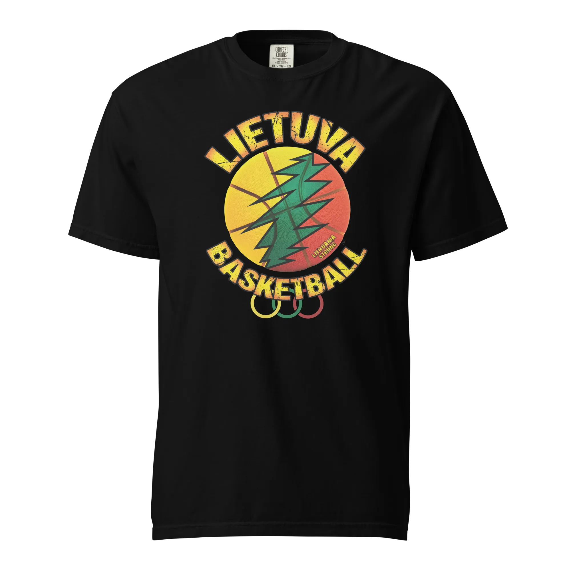 Lietuva Basketball - Europe-Based Men/Women Unisex Soft-Washed Comfort Cotton Short Sleeve T-Shirt