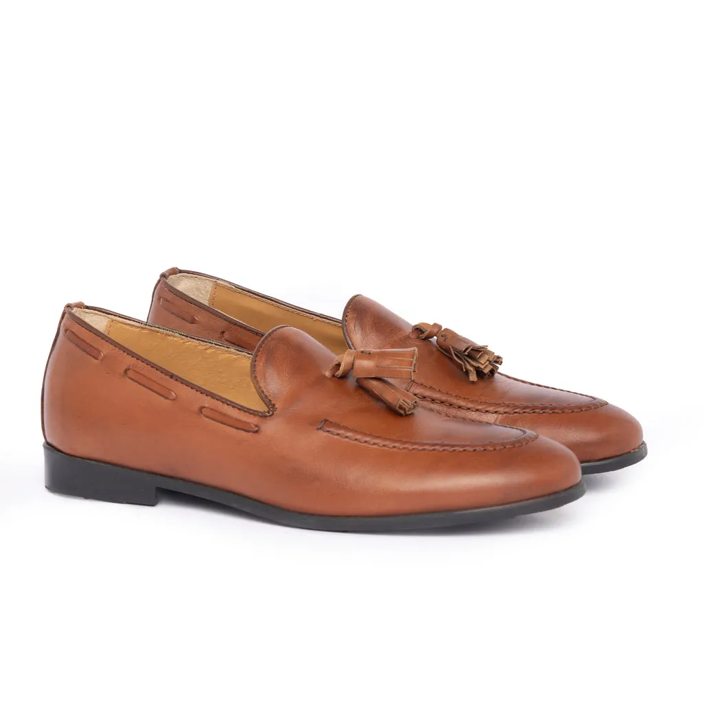 Loafers with Leather Bow - Leather