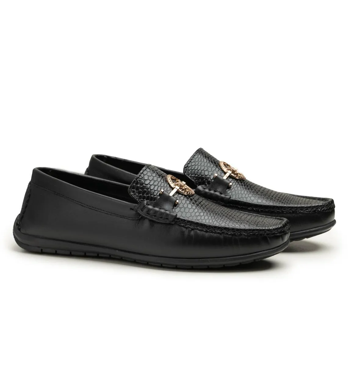 Luminous Black Leather Shoes