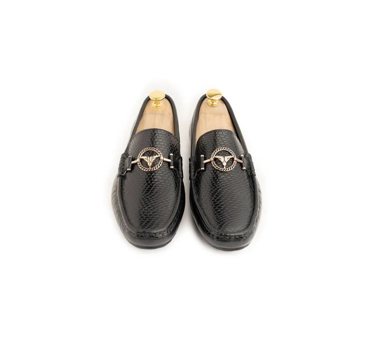 Luminous Black Leather Shoes