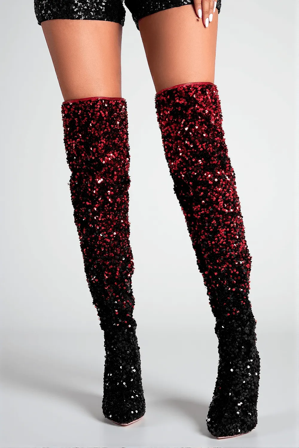 Marinotis Gradient Sequin Glitter Boots