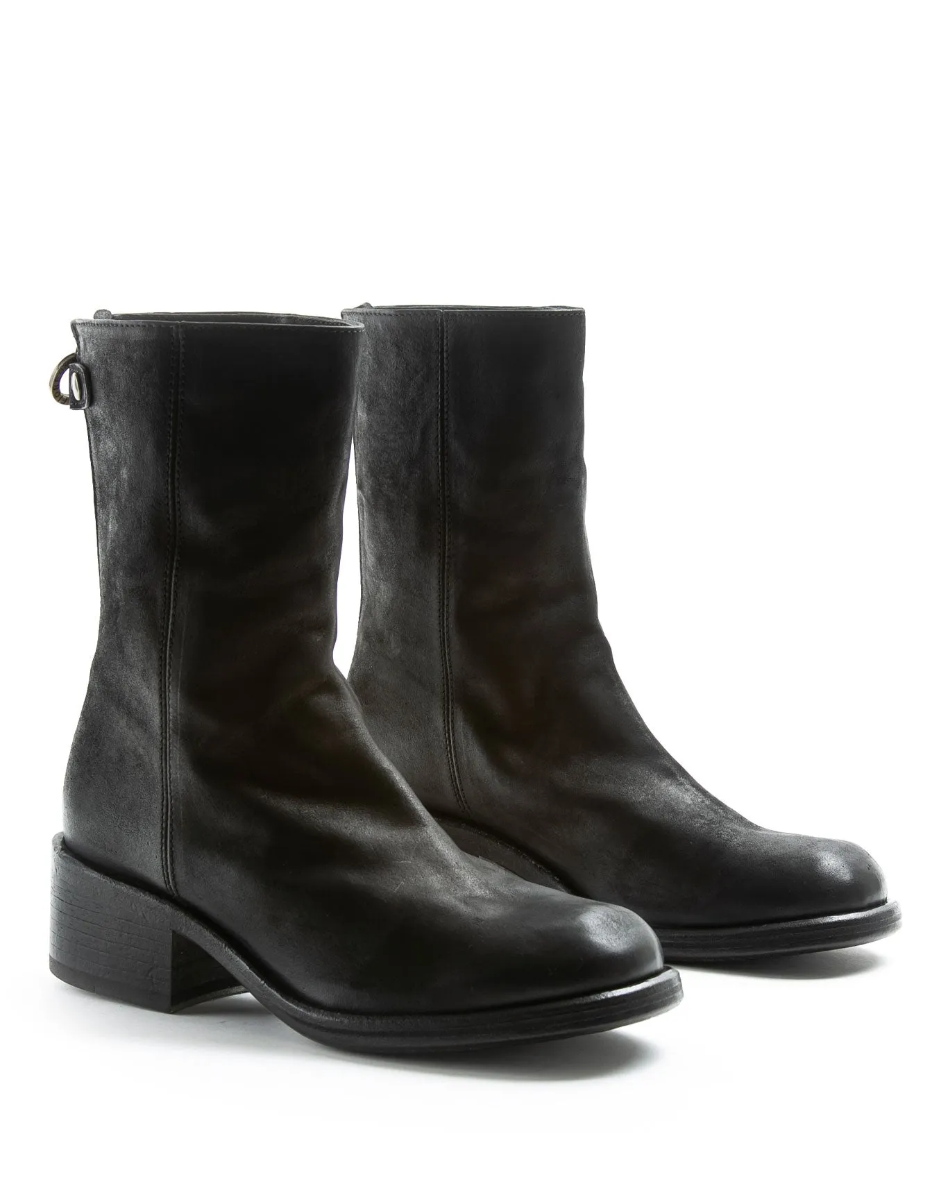 MENNY Black Leather Boots