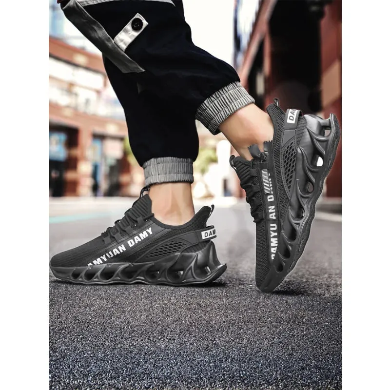 Mens Athletic Shoes with Shock Cushioning Cup Insole Breathable Zipper Design Enhanced Fasticity for Optimal Comfort in Sports