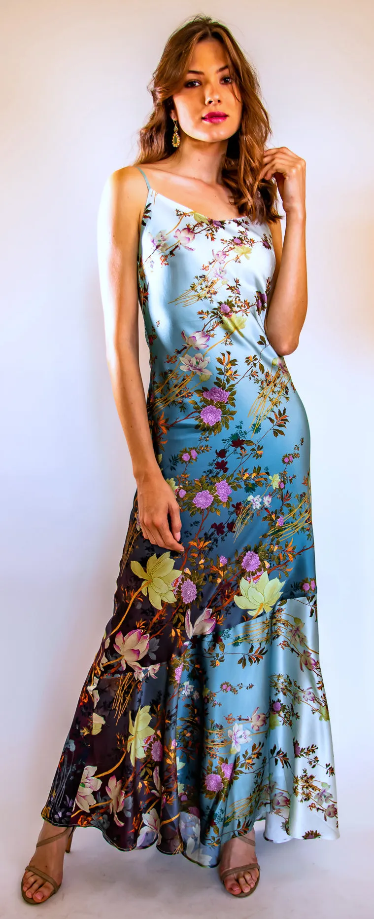 Midnight Long Cami Dress Blue