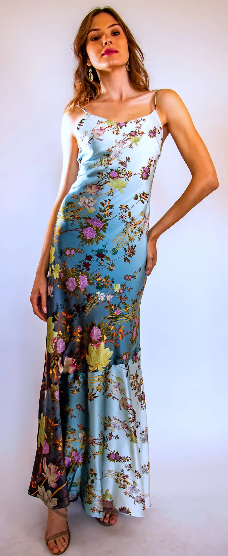 Midnight Long Cami Dress Blue