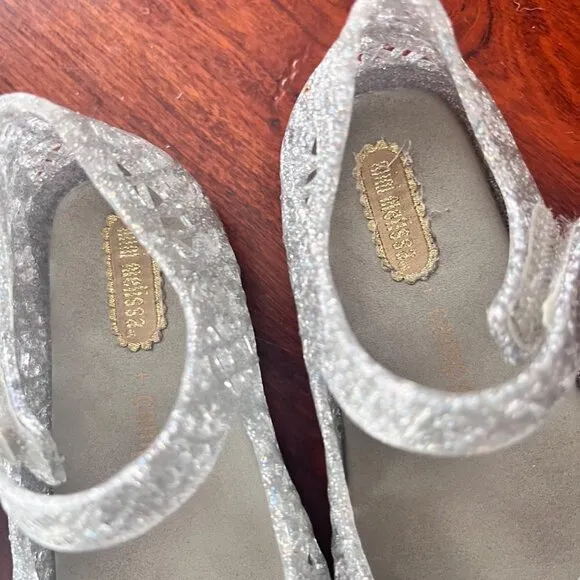 Mini Melissa Silver Campana Jelly Flats- Size 7