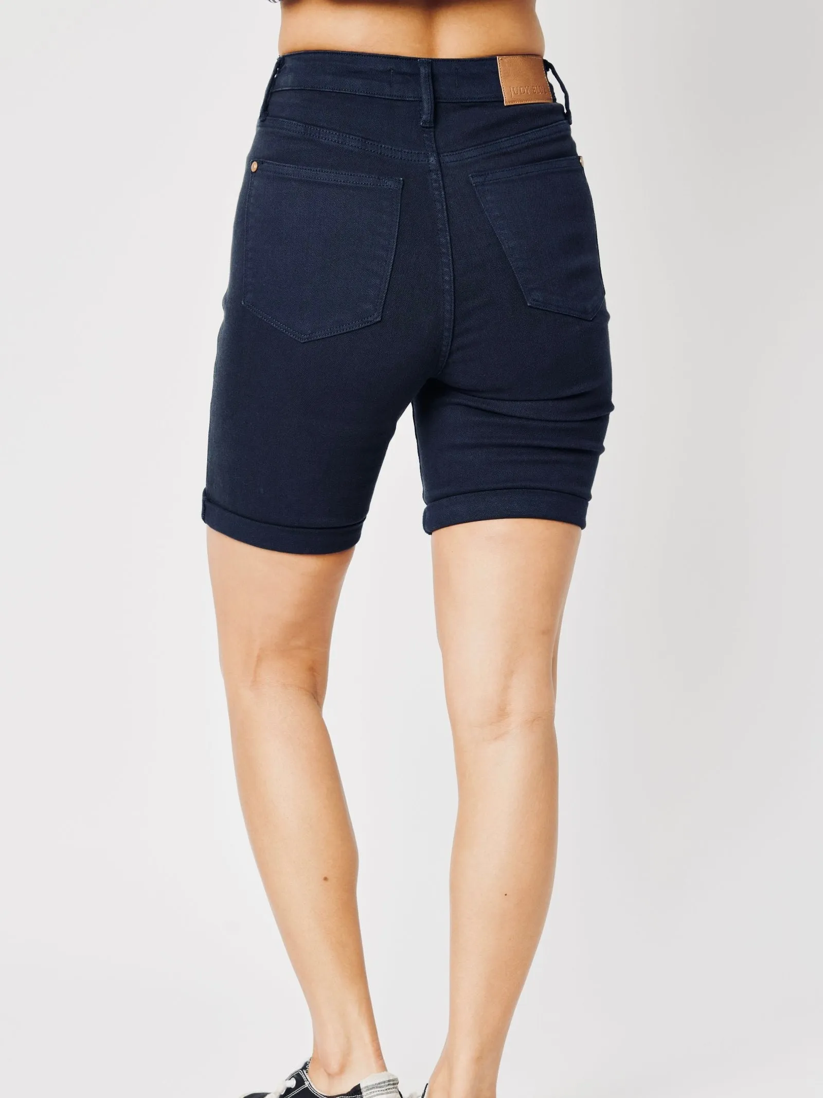 Navy Bermuda Short with Tummy Control by Judy Blue