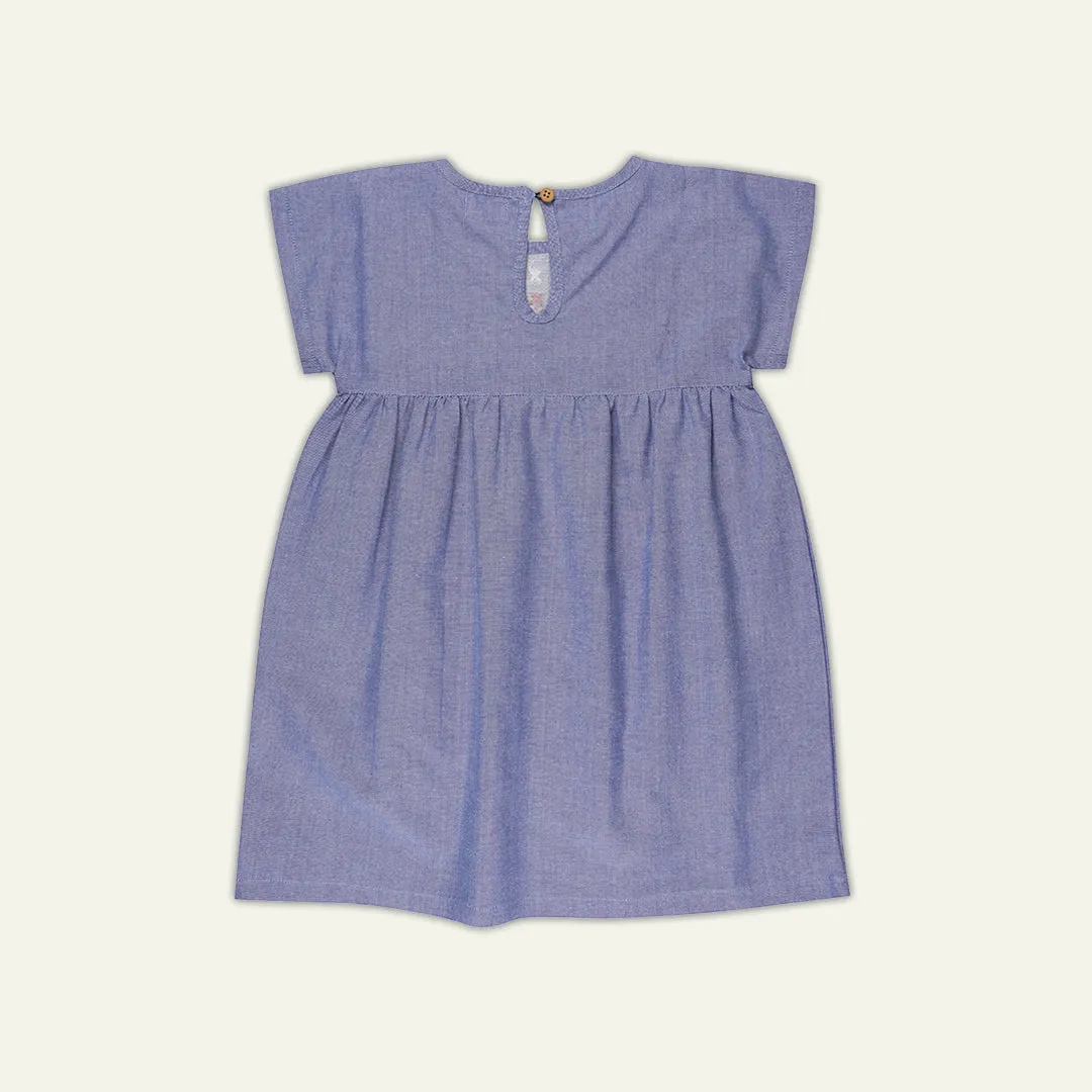 Navy Floral Embroidered Dress